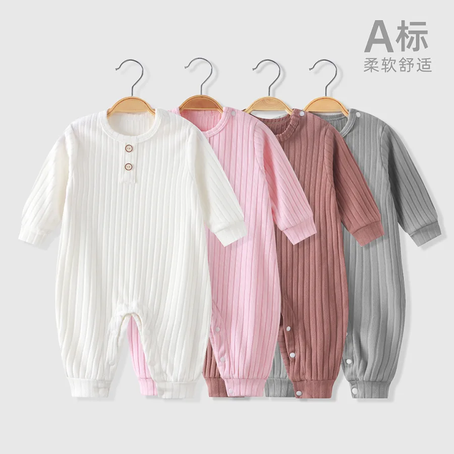 新款婴儿连体衣秋冬季新生儿衣服男女宝宝睡衣幼儿长袖哈衣爬爬服