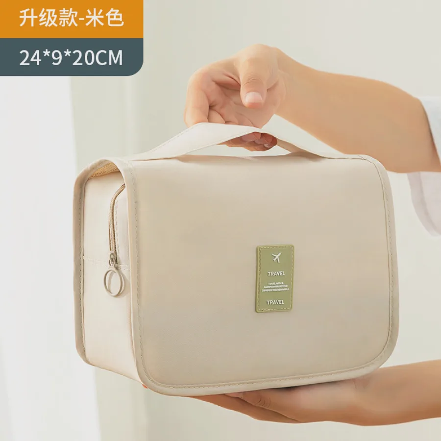 简约旅行防水化妆包便携大容量化妆袋挂钩包洗漱用品化妆品收纳包