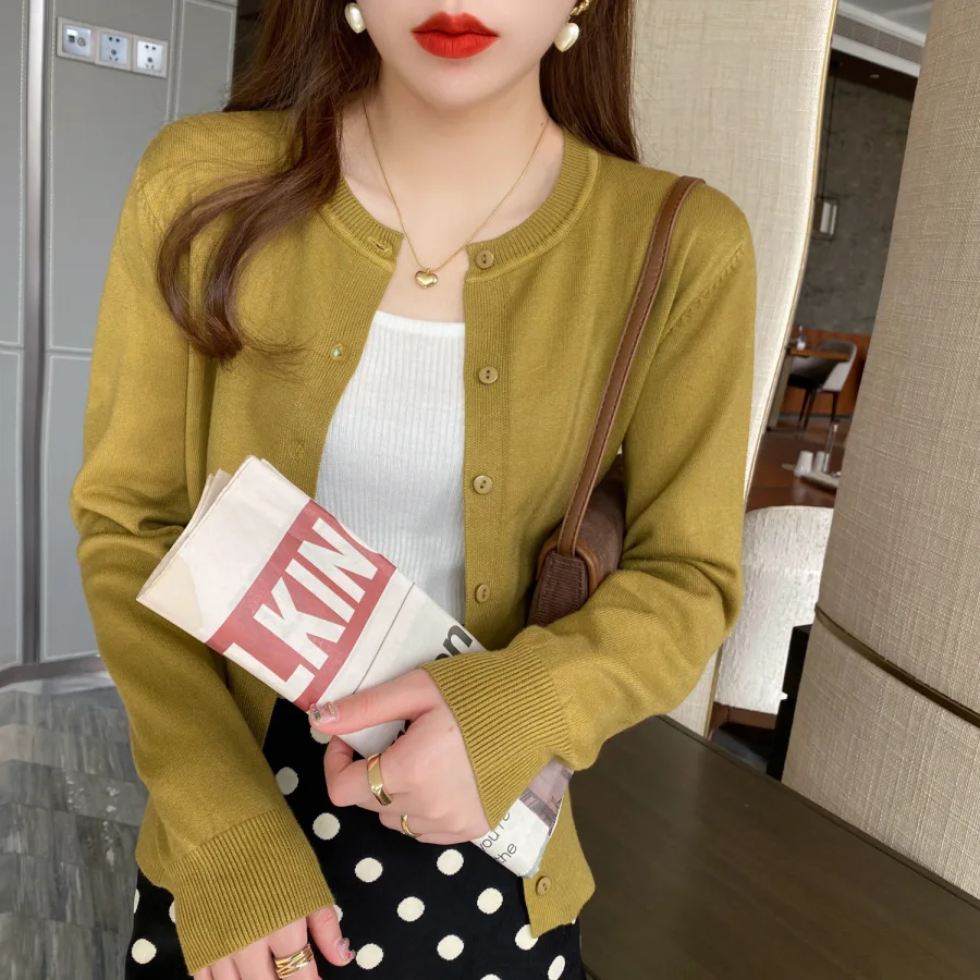 针织开衫外套女上衣2026年新款春秋长袖黑色外搭毛衣秋冬爆款