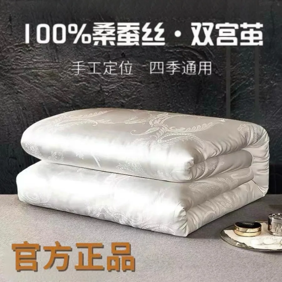 桐乡手工100%蚕丝被秋冬加厚双宫桑蚕丝被芯夏季空调被夏凉被批发