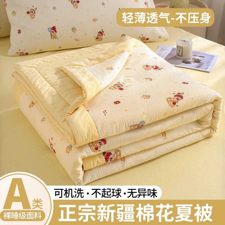 a类双层纱母婴级夏凉被纯棉空调被儿童学生夏季棉花被幼儿园夏被