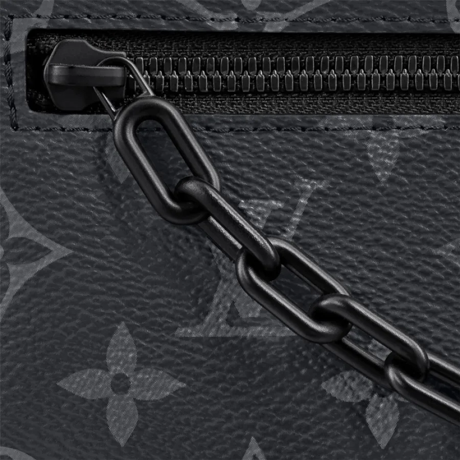 Louis Vuitton/路易威登 经典款 男士MINI SOFT TRUNK黑灰色老花手袋单肩包M44735