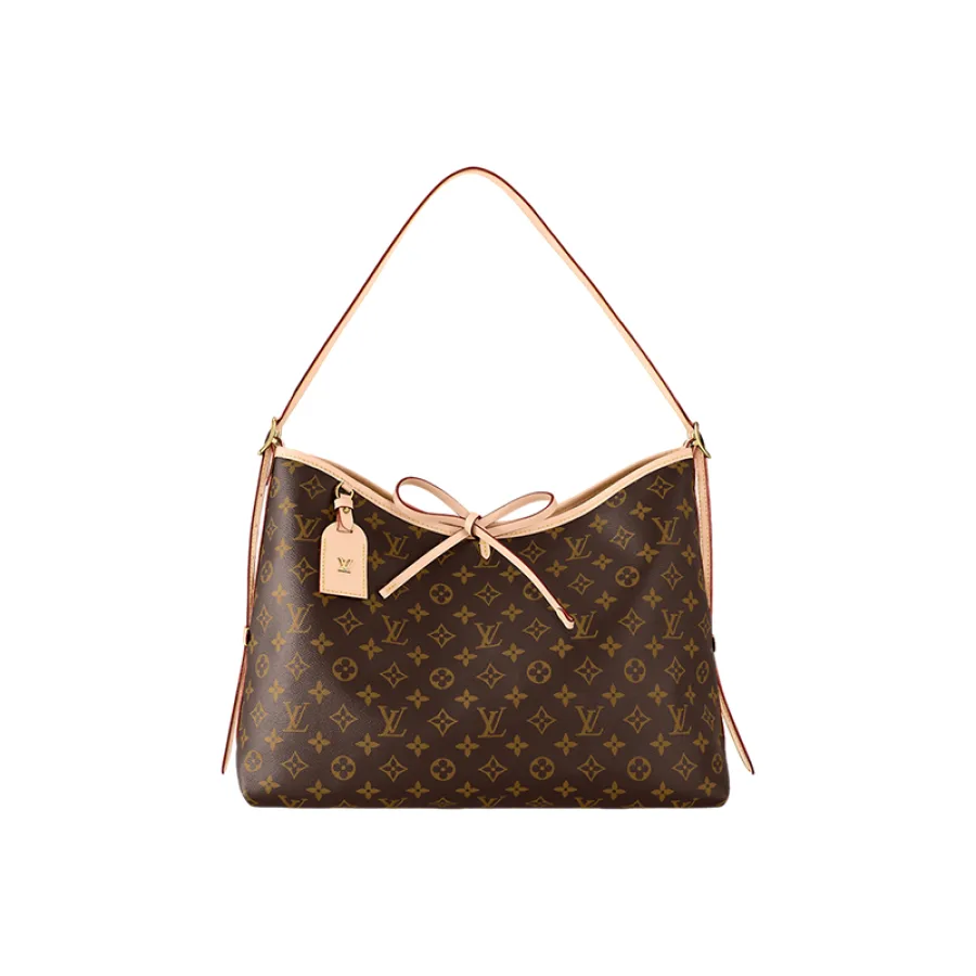 Louis Vuitton/路易威登 CarryAll女士中号老花交织字母帆布配皮单肩包 M46197