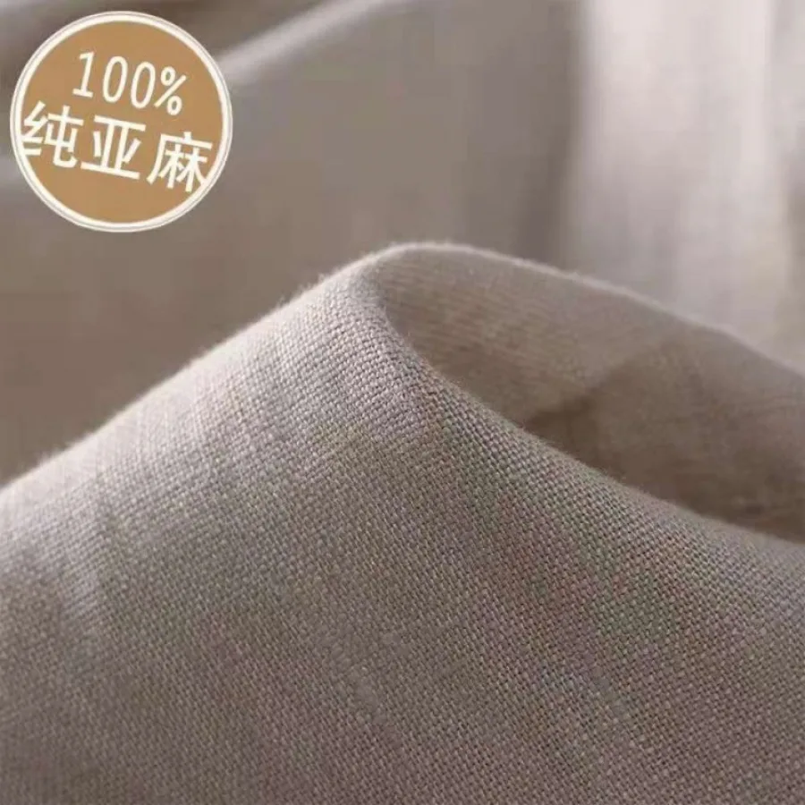 100%纯亚麻裤子男夏季薄款九分裤纯色百搭休闲裤中国风麻料裤子男