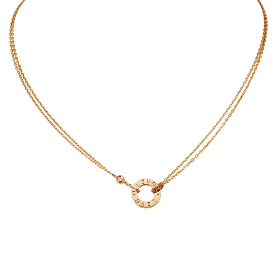 CARTIER/卡地亚 经典LOVE 18K金玫瑰金钻石项链 镶嵌2颗钻石 B7224509