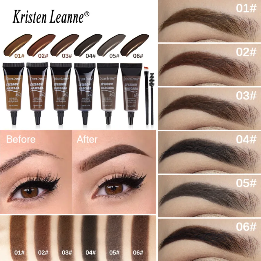 EYEBROW跨境亚马逊热销眉胶24小时防水不晕染定型持久液体染眉膏