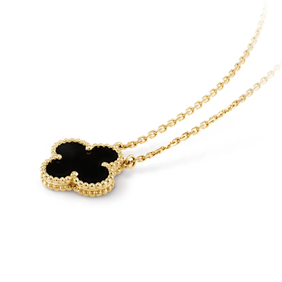 Van Cleef & Arpels/梵克雅宝 经典 Vintage Alhambra四叶草项链 黄K金, 缟玛瑙VCARA45800
