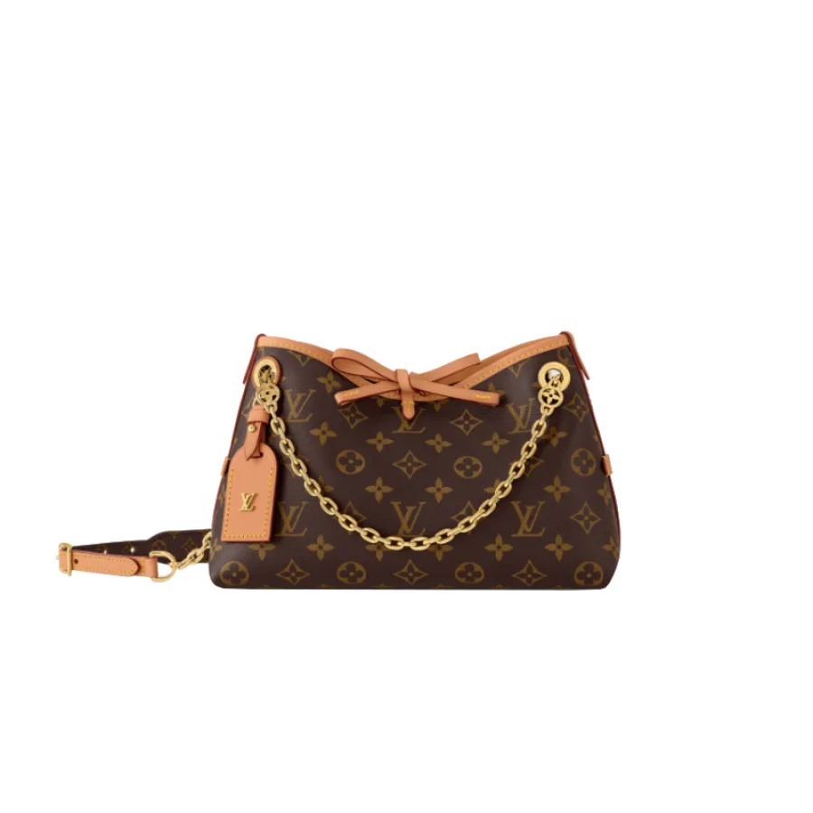 现货LV/路易威登 CARRYALL BB女士棕色老花帆布/牛皮单肩包M13014