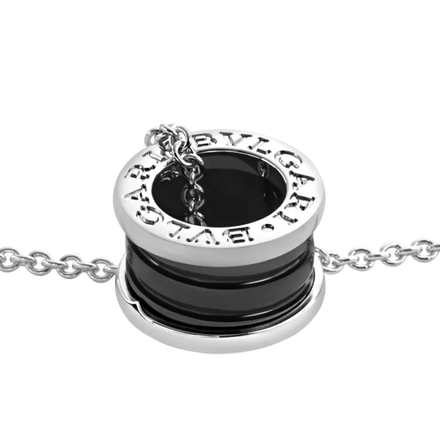 BVLGARI/宝格丽 慈善款 男女通用纯银镶嵌黑色陶瓷 小红点项链 349634