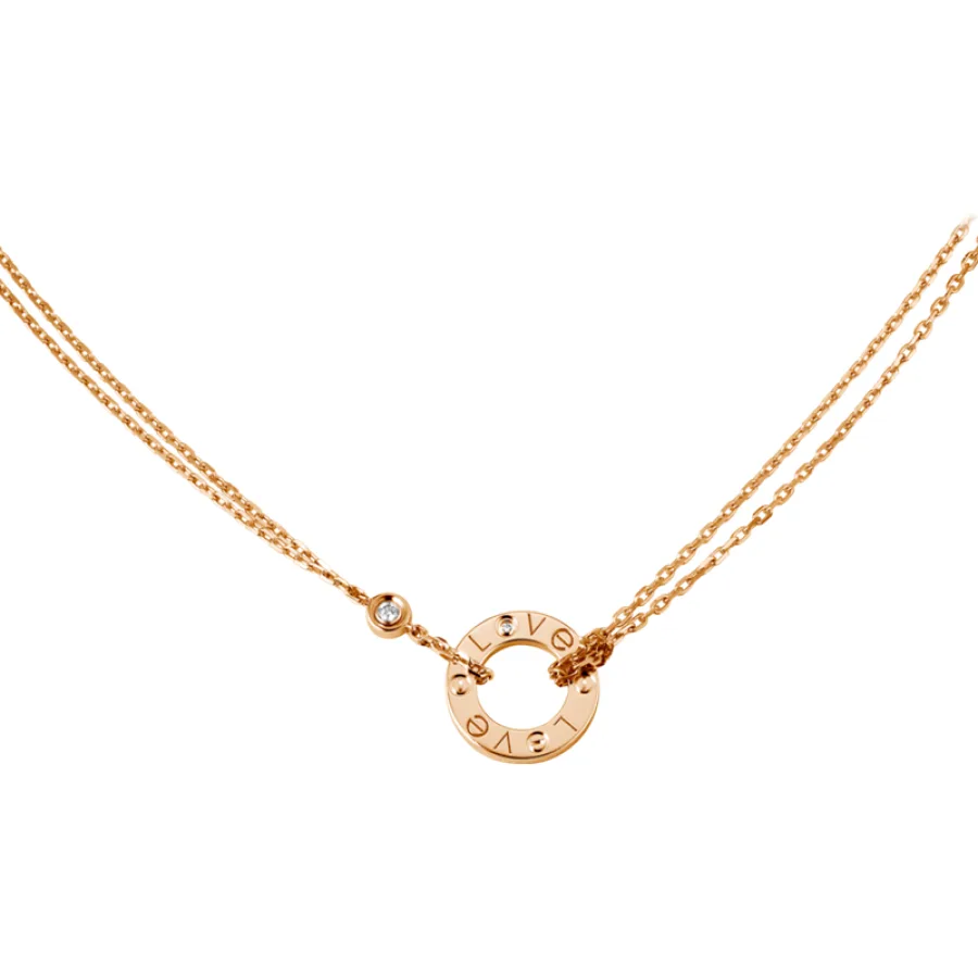 CARTIER/卡地亚 经典LOVE 18K金玫瑰金钻石项链 镶嵌2颗钻石 B7224509