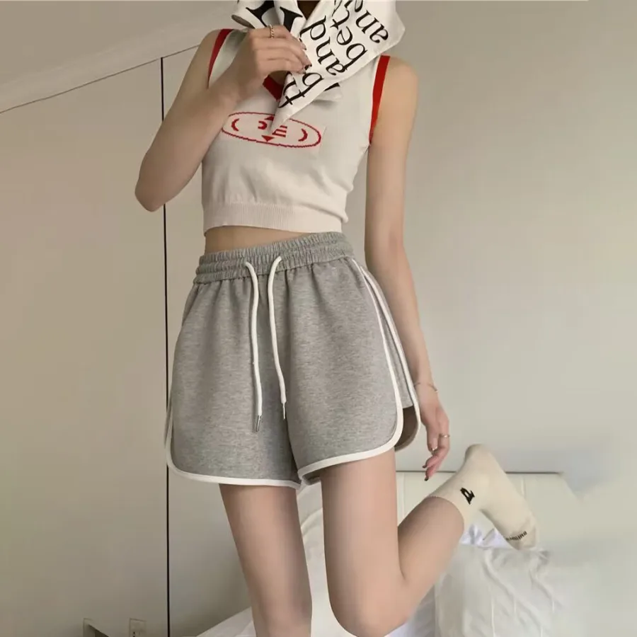 美式休闲甜辣潮流运动透气短裤女夏季ins简约百搭宽松三分超短裤1