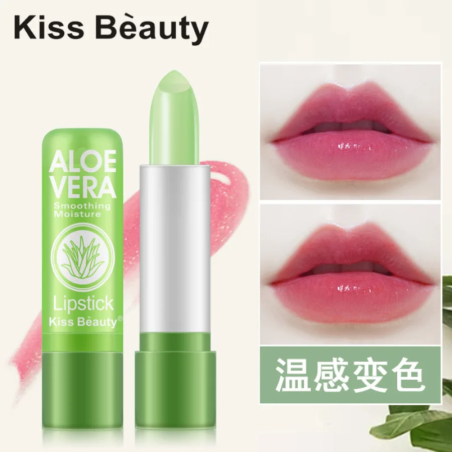 Copy Of Kiss Beauty Cross-Border Aloe Vera Lipstick Color-Changing Lip Balm Repair Moisturizing Waterproof Anti-Crack Temperature-Change Lipstick