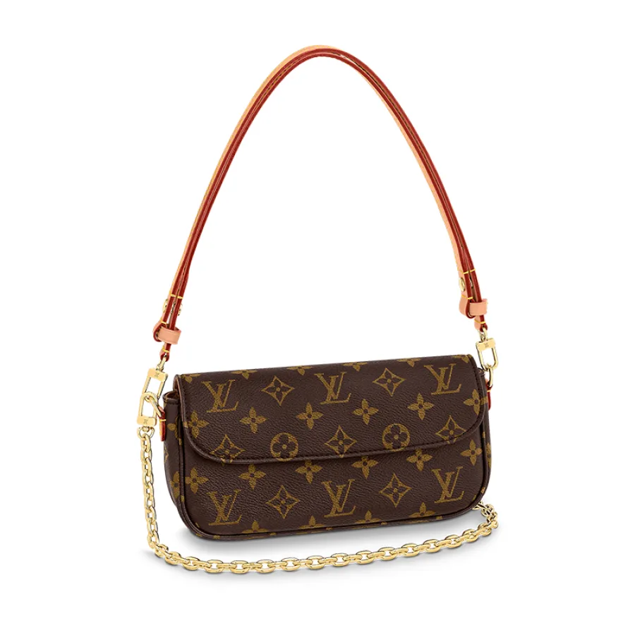 Louis Vuitton/路易威登 23新款 女士棕色帆布老花金色五金磁扣开合可拆卸可调节肩带腋下包M81911