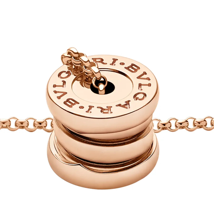 BVLGARI/宝格丽 22春夏新款B.ZERO1系列 18K金玫瑰金刻字弹簧项链357255
